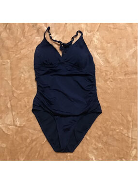 Firpearl Navy One Piece Swimsuit Plus Size 16